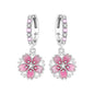 S925 Sterling Silver Iris Flower Hoop Earrings for Women
