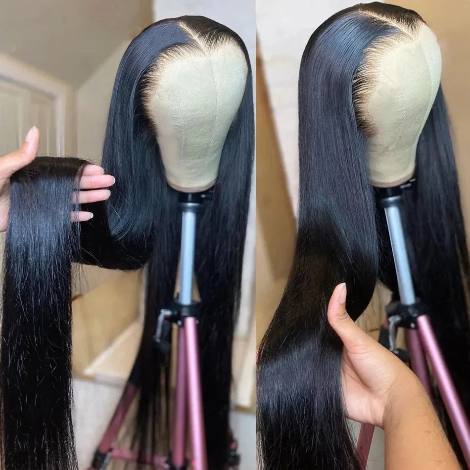 Bone Straight Lace Front Wig 30 40 Inch Human Hair