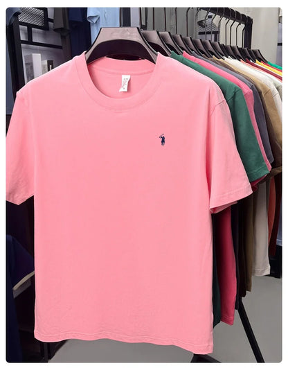 Cotton Men's Short Sleeve T-Shirt Casual Round Neck