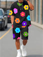 Men's Casual Hawaiian Print T-Shirt and Shorts Set