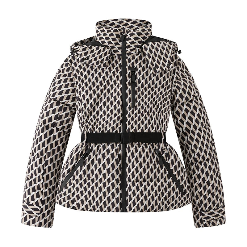 Women's Hooded Padded Winter Parka with Belt