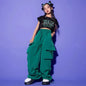 Girls Loose Cargo Pants with Belt for Daily Wear
