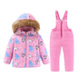 Kids Hooded Ski Suit Cotton Winter Outerwear
