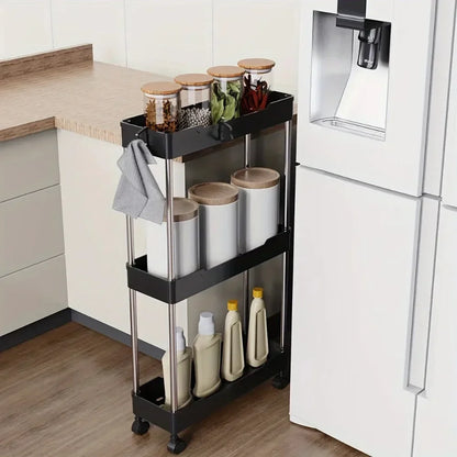 Multi-layer Metal Storage Trolley for Bathroom and Kitchen