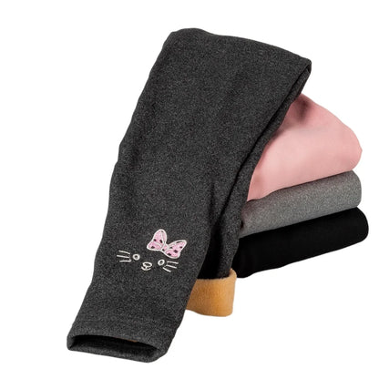 Fleece-Lined Thermal Leggings for Girls