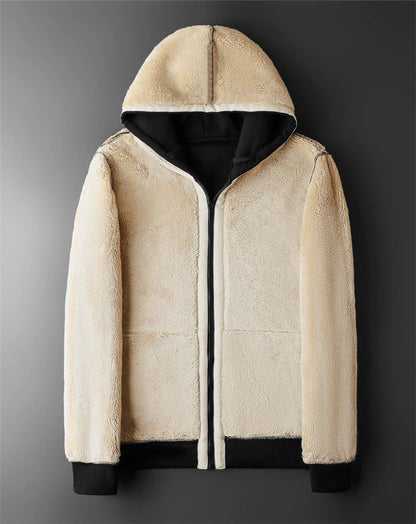 Thick Lambswool Hoodie Jacket for Men and Women