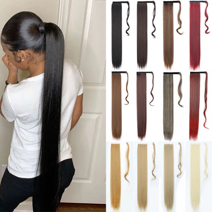 Long Straight Clip-in Ponytail Hair Extension Black