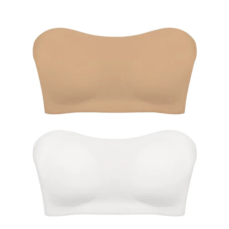 Women's Strapless Push Up Bra Removable Padded Seamless