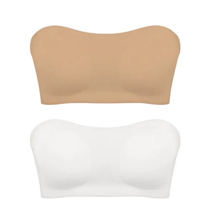 Women's Strapless Push Up Bra Removable Padded Seamless