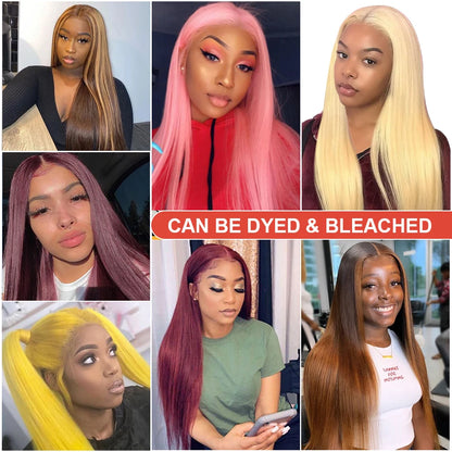 Bone Straight Lace Front Wig 30 40 Inch Human Hair