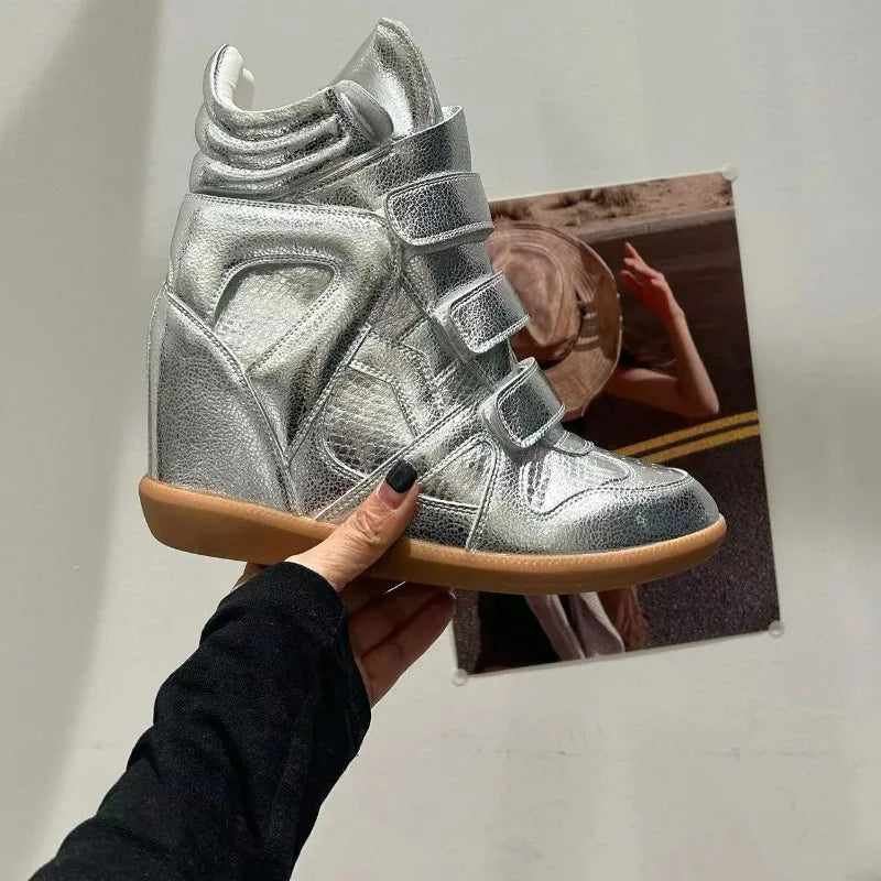 Women's Genuine Leather Ankle Boots with Hidden Heel