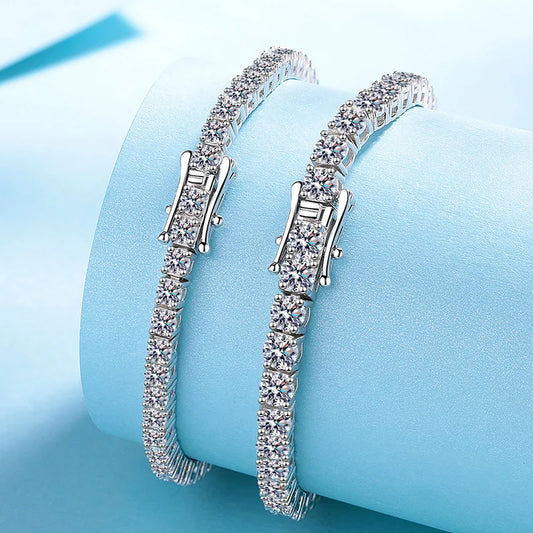 925 Sterling Silver Moissanite Bracelet for Women