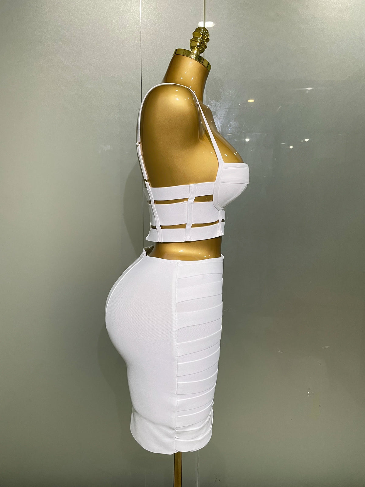 Women Sexy Bandage Tops and Pencil Skirt Set