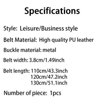 Men's Casual PU Leather Pin Buckle Belt Plus Size