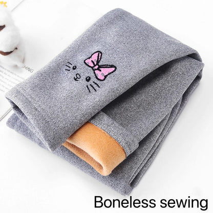 Fleece-Lined Thermal Leggings for Girls