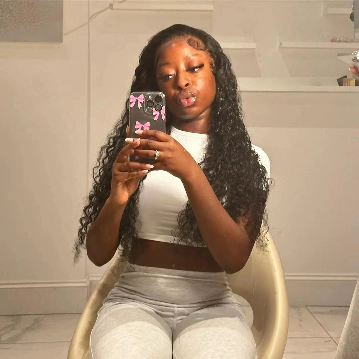 High Density Water Wave Human Hair Wig 40 42 Inch