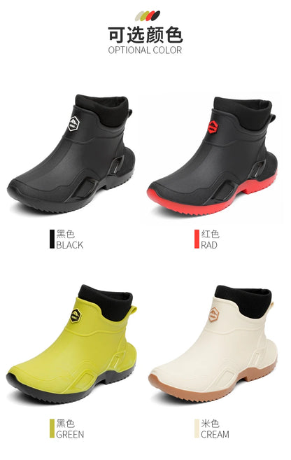 Men's Waterproof Fleece-Lined Rain Boots