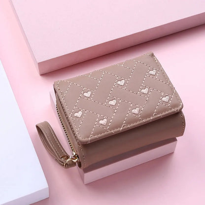 Women's Embroidered PVC Zipper Wallet with Large Capacity
