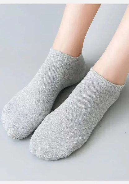 Unisex Ankle Socks Cotton Breathable Sports Black White Gray