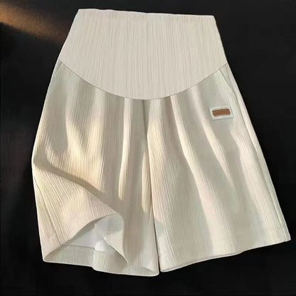 Knee-length Plus Size Maternity Ice Silk Shorts