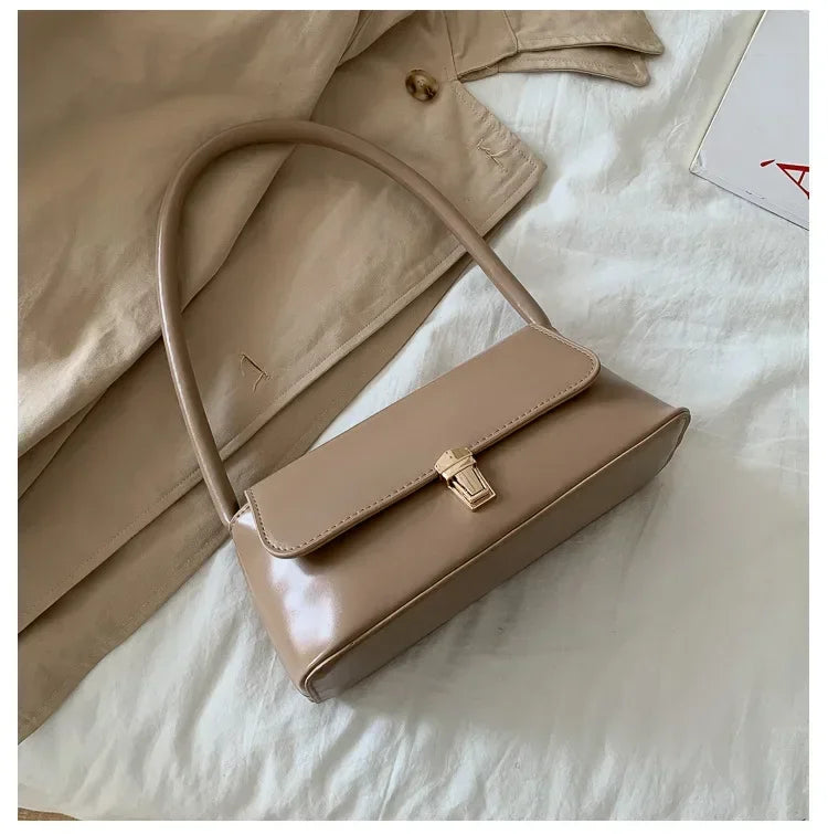 Luxury Women's Crossbody Shoulder Bag in Solid Color