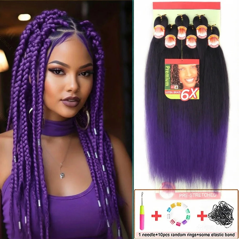 26 Inch Pre Stretched Blonde Ombre Braiding Hair