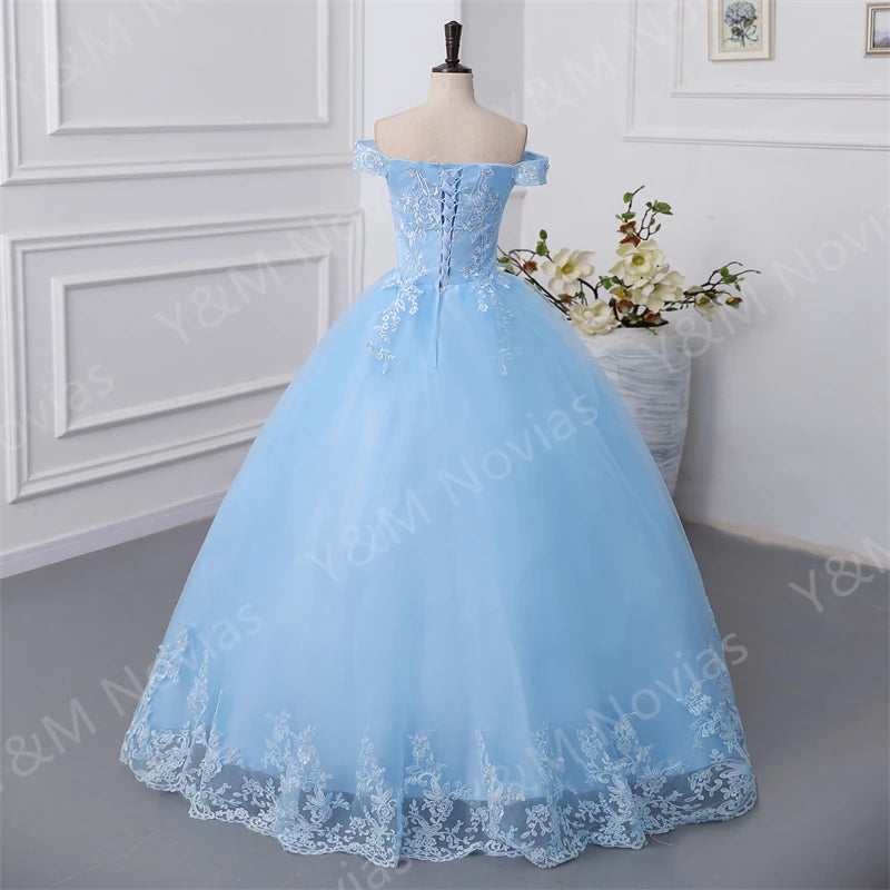 Off Shoulder Plus Size Wedding Dress Tulle and Organza