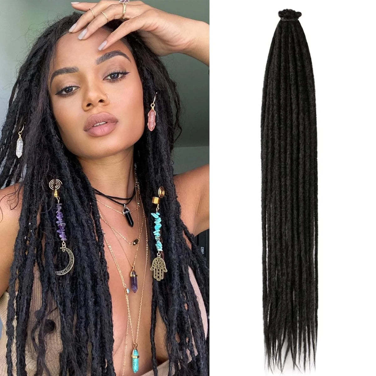 24 Inch Ombre Synthetic Dreadlock Extensions 10 Strands