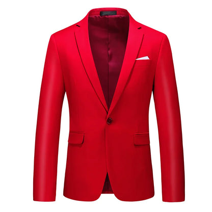 Bright Green Men's Blazer, Polyester Slim Fit Jacket