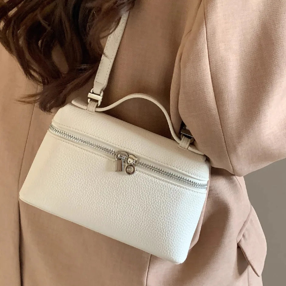Lychee Grain Patent Leather Shoulder Bag for Women