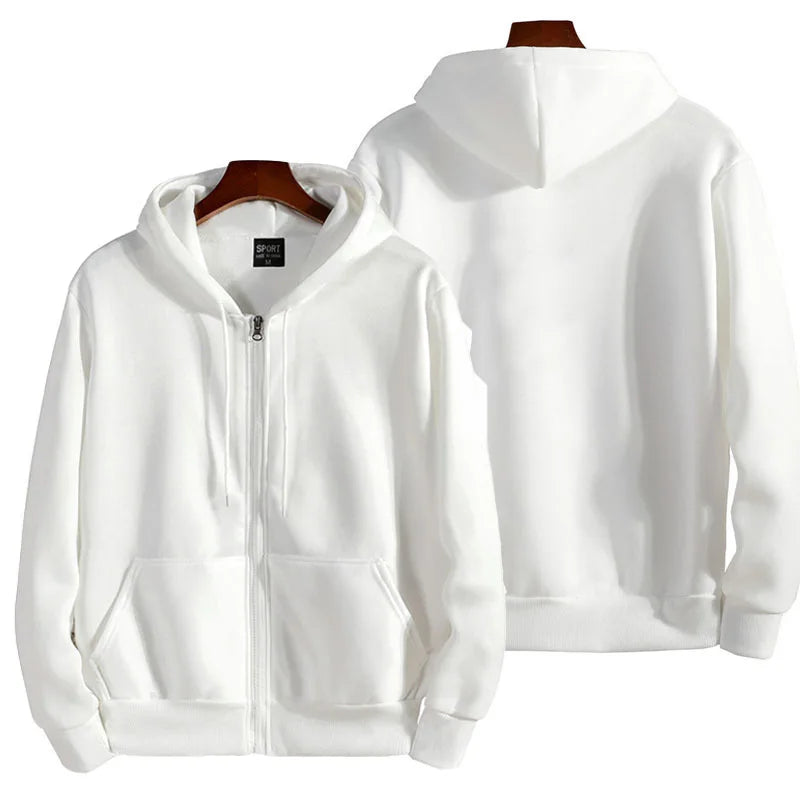 Zipper Hooded Sweatshirt for Men Casual Polyester