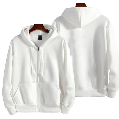 Zipper Hooded Sweatshirt for Men Casual Polyester