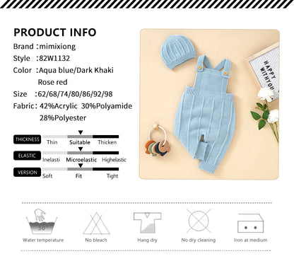 Sleeveless Knitted Baby Romper Set for Newborns