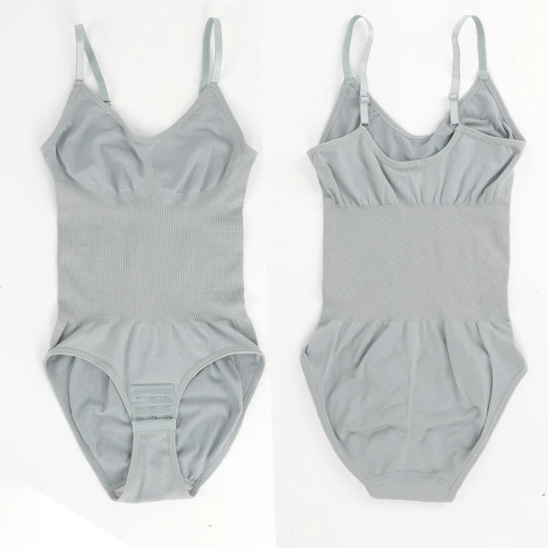 Women Seamless V-Neck Bodysuit Shapewear Red Blue