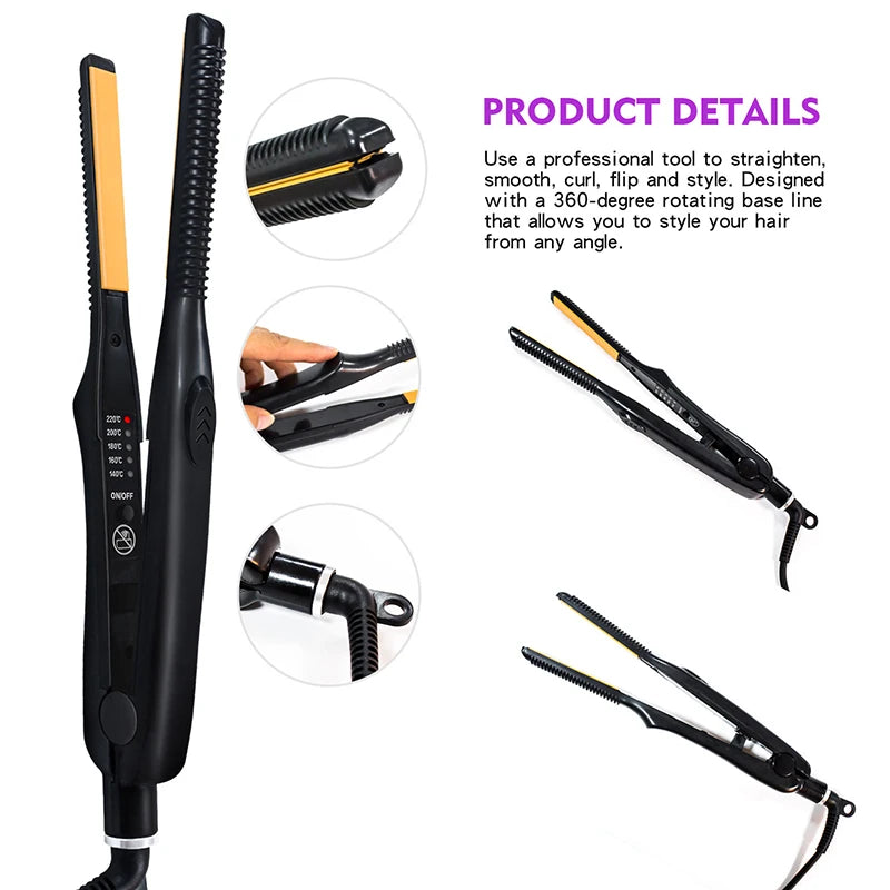 Mini Teddy Wave Titanium Hair Straightener for Short Hair