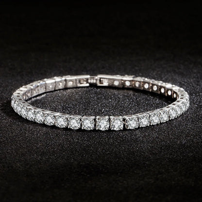 S925 Sterling Silver Zirconia Tennis Ball Bracelet 4mm