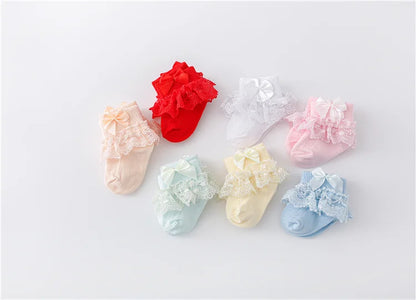 Cotton Lace Baby Socks for Girls 0-24 Months