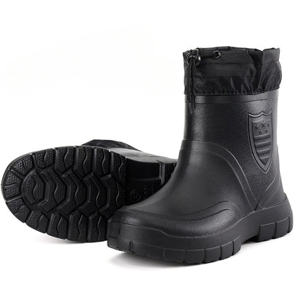 Men's Waterproof Velvet Rain Boots Casual Short Boot