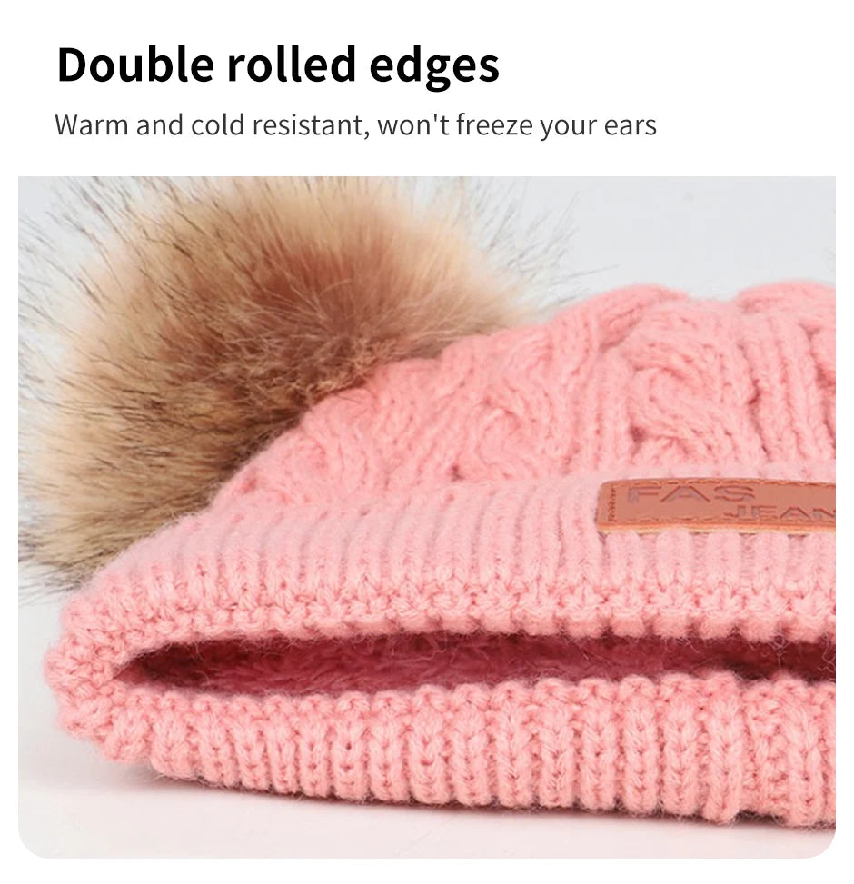 Cute Wool Pompom Baby Hat for Kids