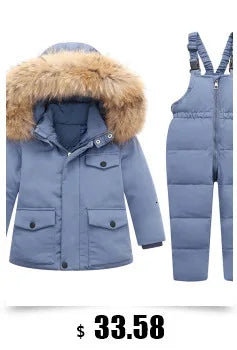 Children's Hooded Parka Down Jacket with Dinosaur Design