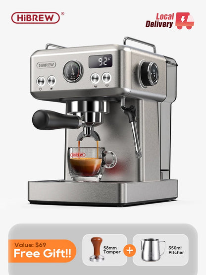 HiBREW 20Bar Semi Automatic Espresso Machine Stainless Steel