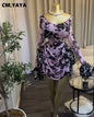 Women Tie Dye Print V-Neck Bodycon Dress