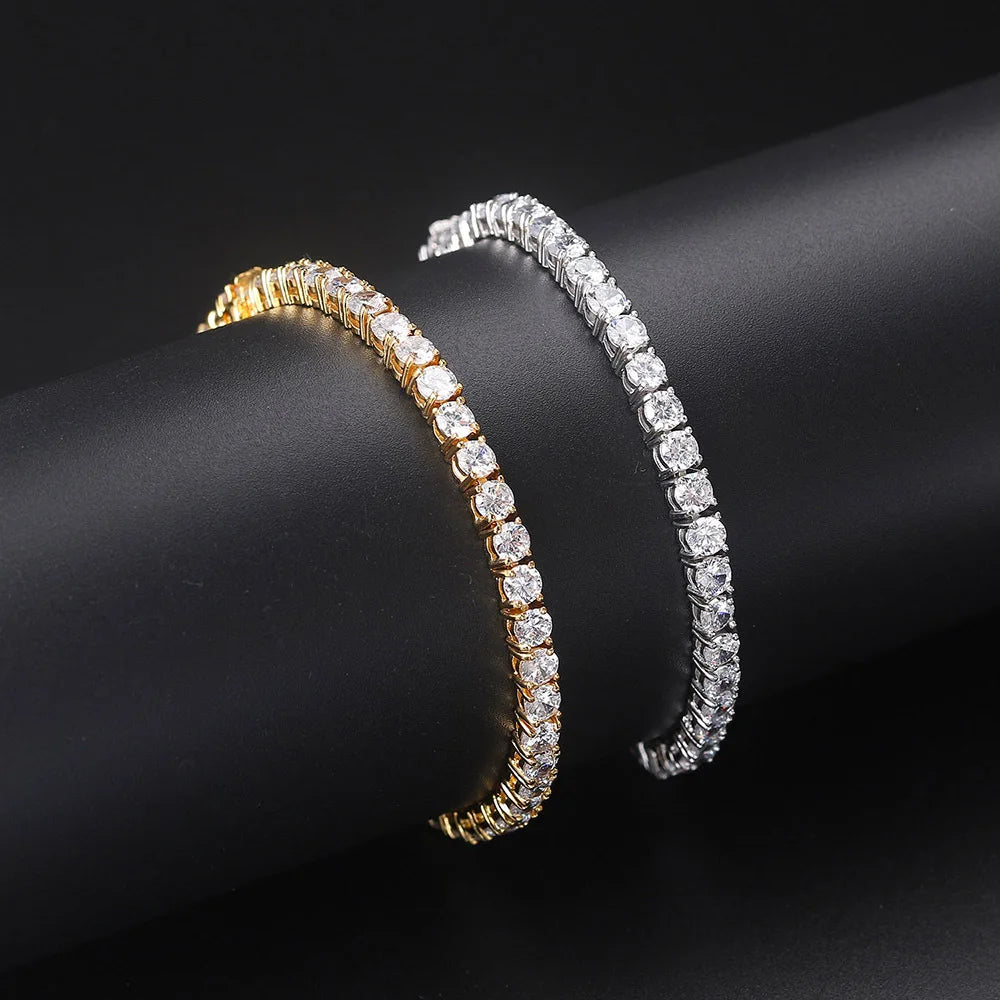 Moissanite Tennis Bracelet 2-6.5mm Rose Gold Silver