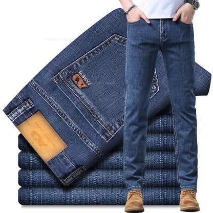 Light Blue Slim Jeans for Men in Stretch Denim