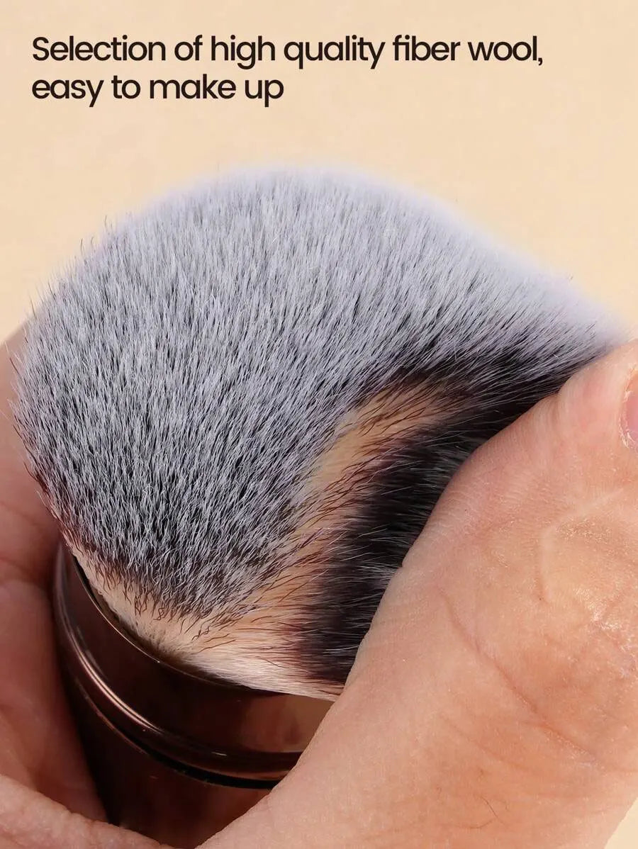 Retractable Makeup Brush with Synthetic Hair