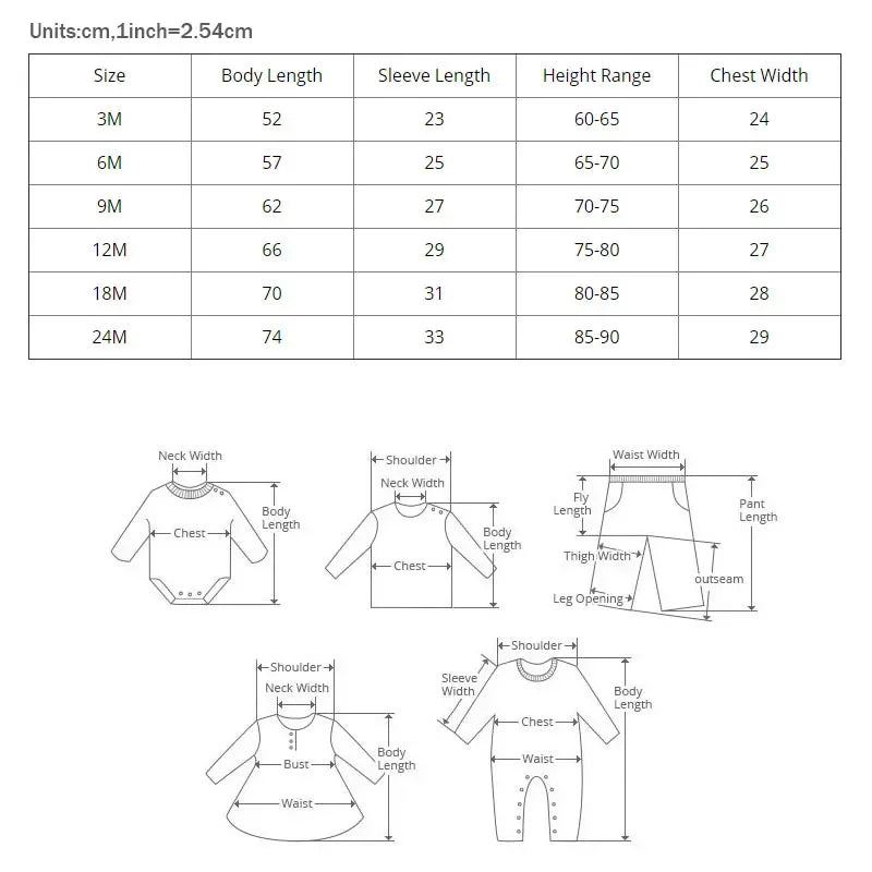 Cotton Long Sleeve Baby Rompers for Boys 0-24 Months