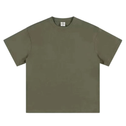 Black White Cotton T-Shirt Heavy-Duty Short Sleeves