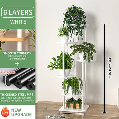 Wooden 6 Tier Plant Stand for Indoor Display