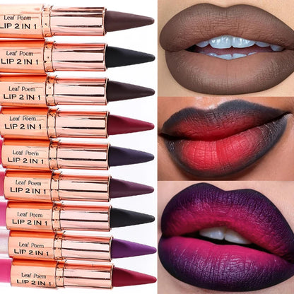 Waterproof Matte Black Lipstick and Lipgloss Duo