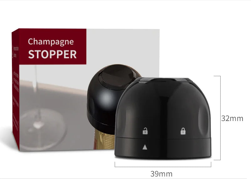 Red Wine Corks Champagne Bottle Stopper Set Black ABS Silicone